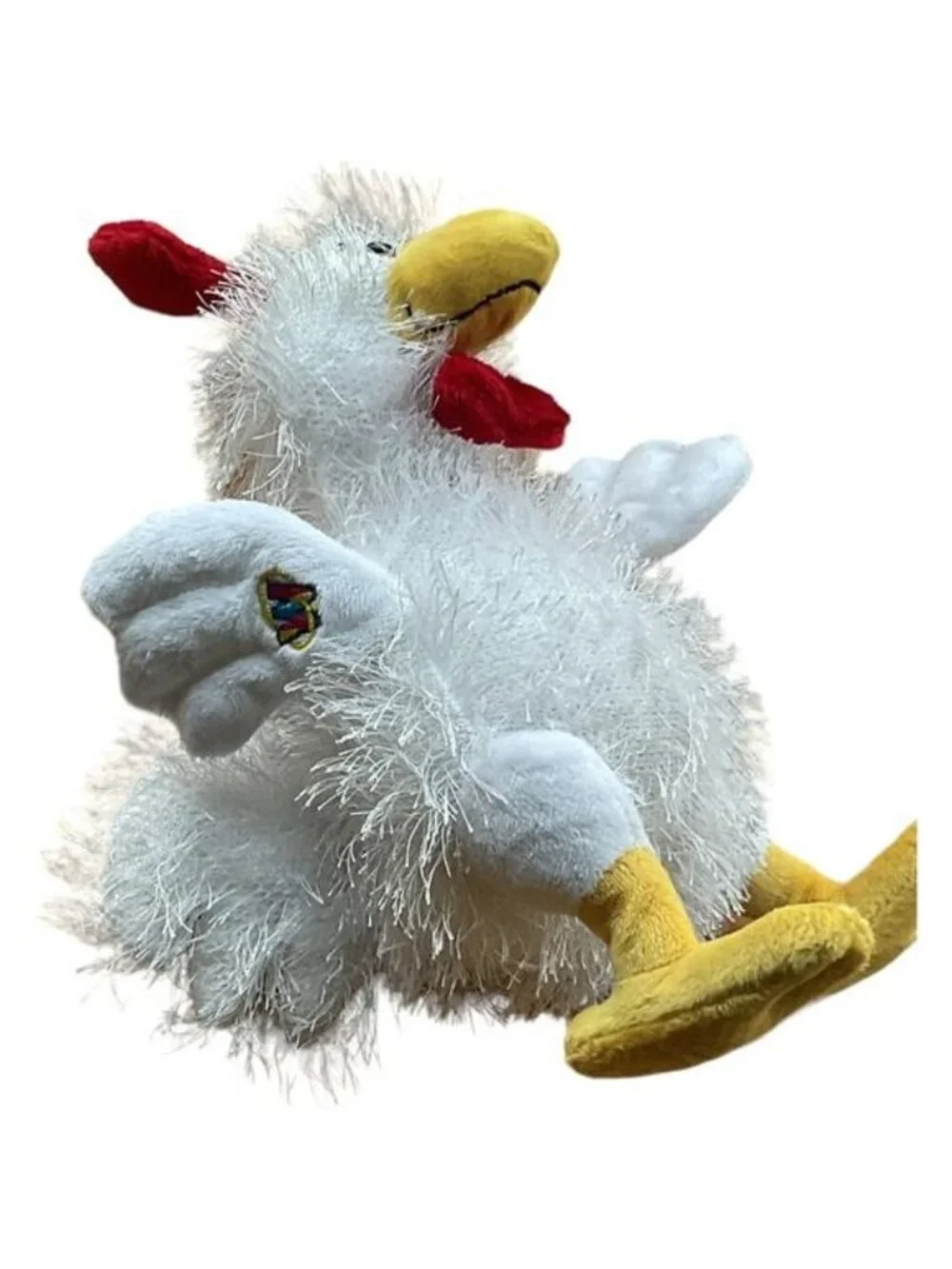 Webkinz Chicken Plush Shaggy White Rooster Hen Retro 2000s Y2K Vintage Toy Cute